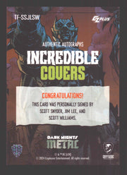 2024 CZX Dark Nights Metal Triple Autograph Card Scott Synder / Jim Lee / Willia - TvMovieCards.com