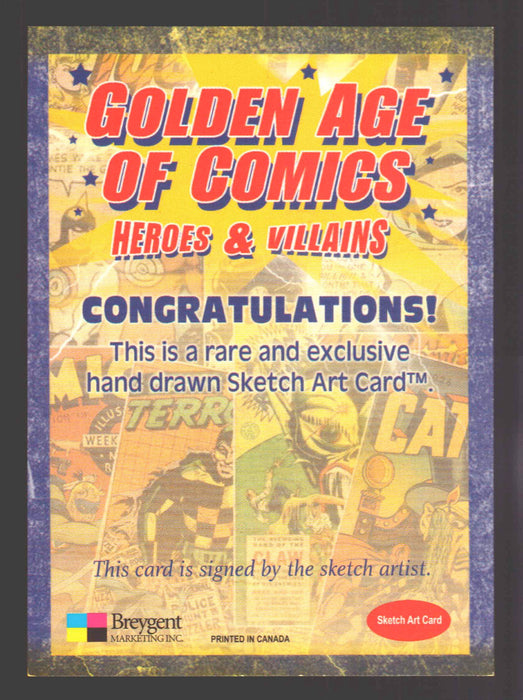 Golden Age of Comics Heroes & Villains Artist Sketch Card Breygent Scott D.M. Si - TvMovieCards.com