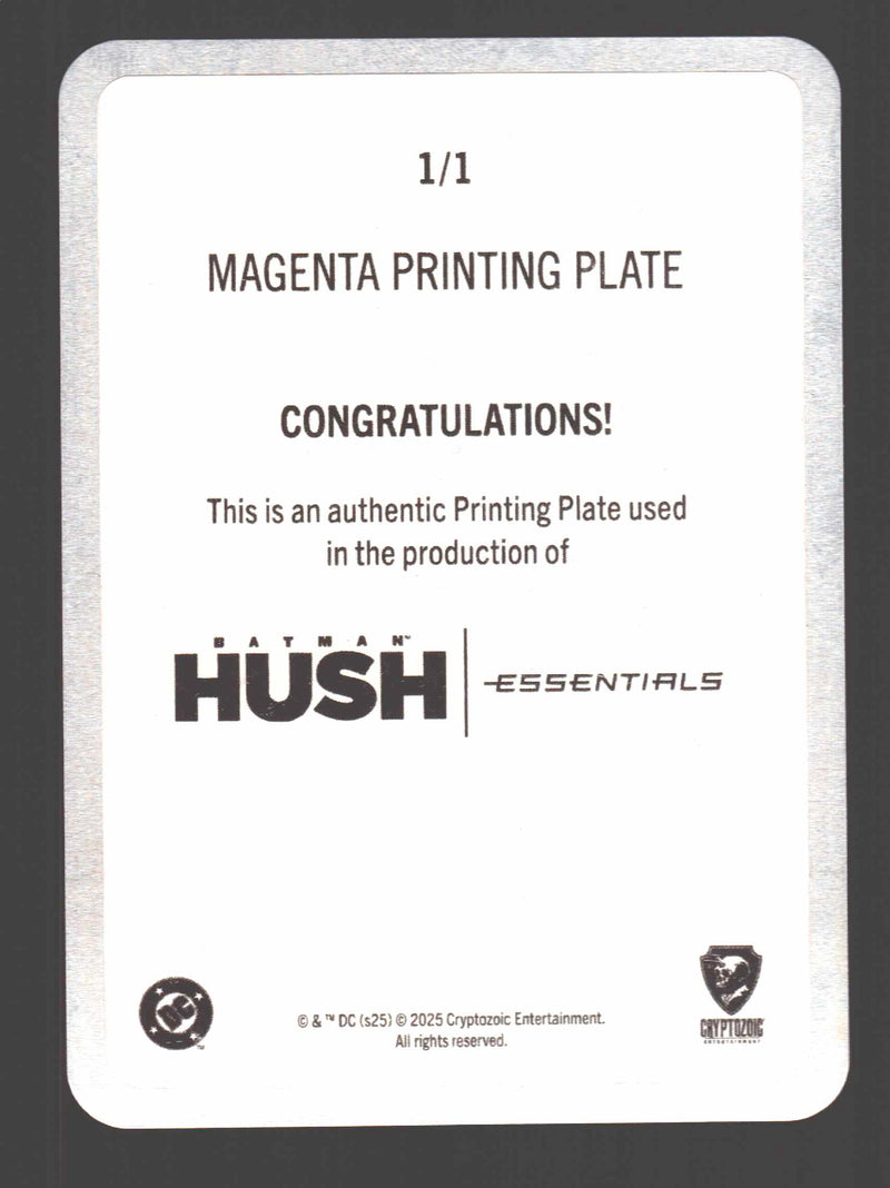 2025 Batman Hush Essentials Magenta Printing Plate Card