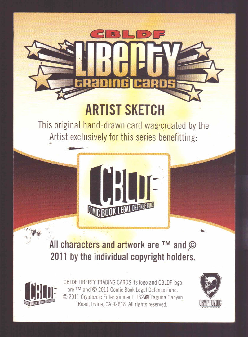 2011 Cryptozoic CBLDF Liberty Artist Sketch Trading Card by Mickey Clausen   - TvMovieCards.com