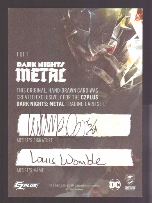 2024 CZX Dark Nights Metal Artist Sketch Trading Card by Louis Womble