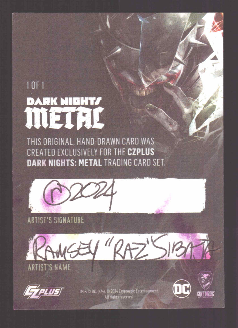 2024 CZX Dark Nights Metal Artist Sketch Trading Card by Ramsey "Raz" Sibaja Jok - TvMovieCards.com