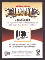 2011 Cryptozoic CBLDF Liberty Artist Sketch Card by Victor "Victomon" Rodriguez - TvMovieCards.com