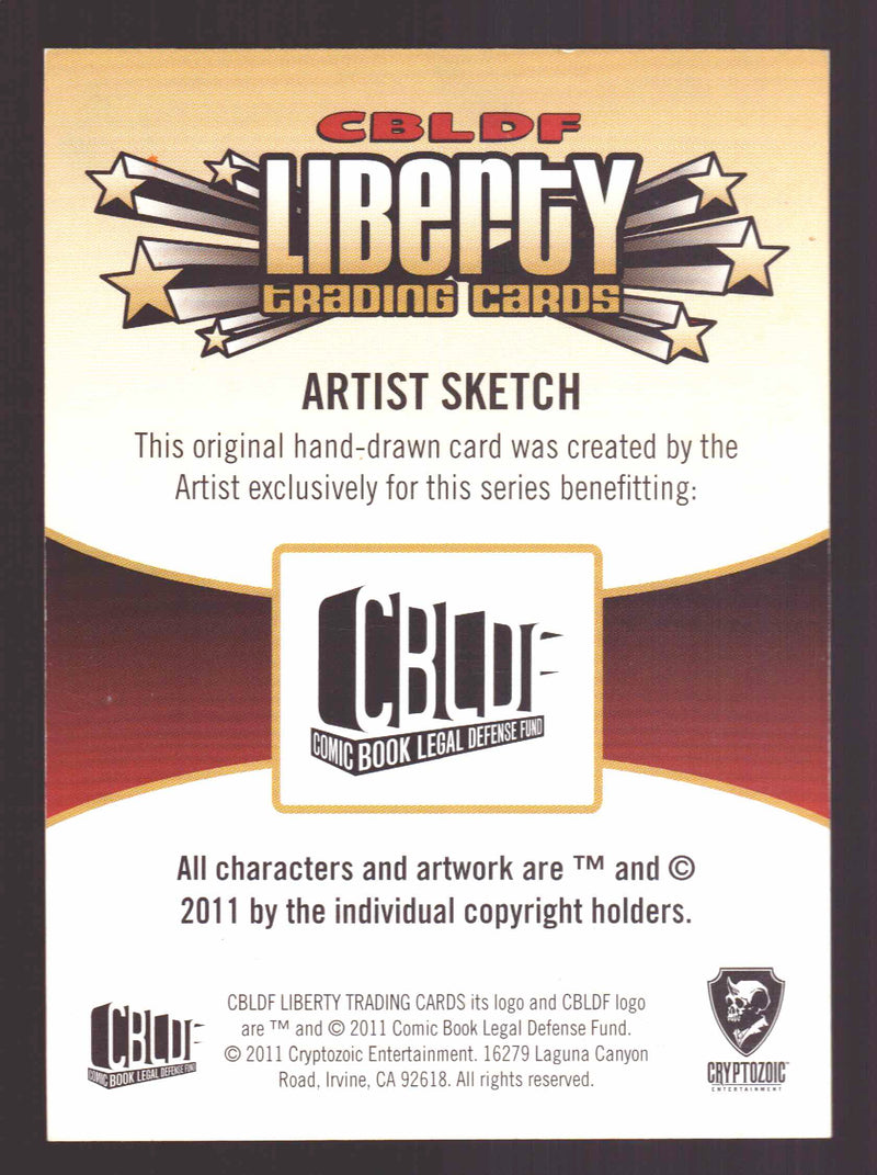 2011 Cryptozoic CBLDF Liberty Artist Sketch Card by Victor "Victomon" Rodriguez - TvMovieCards.com