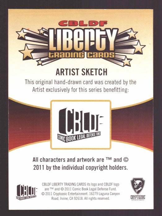 2011 Cryptozoic CBLDF Liberty Artist Sketch Card by Victor "Victomon" Rodriguez - TvMovieCards.com