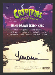 2018 Crypt kins Sketch Trading Card by Yonami Convention Exclusive Cryptozoic - TvMovieCards.com