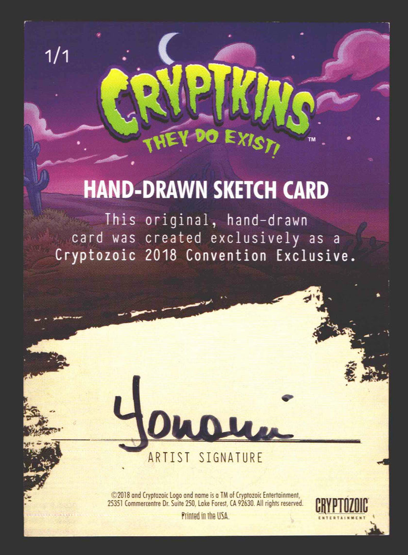 2018 Crypt kins Sketch Trading Card by Yonami Convention Exclusive Cryptozoic - TvMovieCards.com