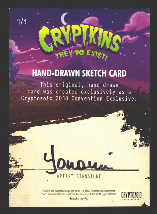 2018 Crypt kins Sketch Trading Card by Yonami Convention Exclusive Cryptozoic - TvMovieCards.com