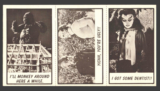 1963 Monster Laffs Midgees Trading Card Panel of 3 Cards #33 #76 #18 - TvMovieCards.com