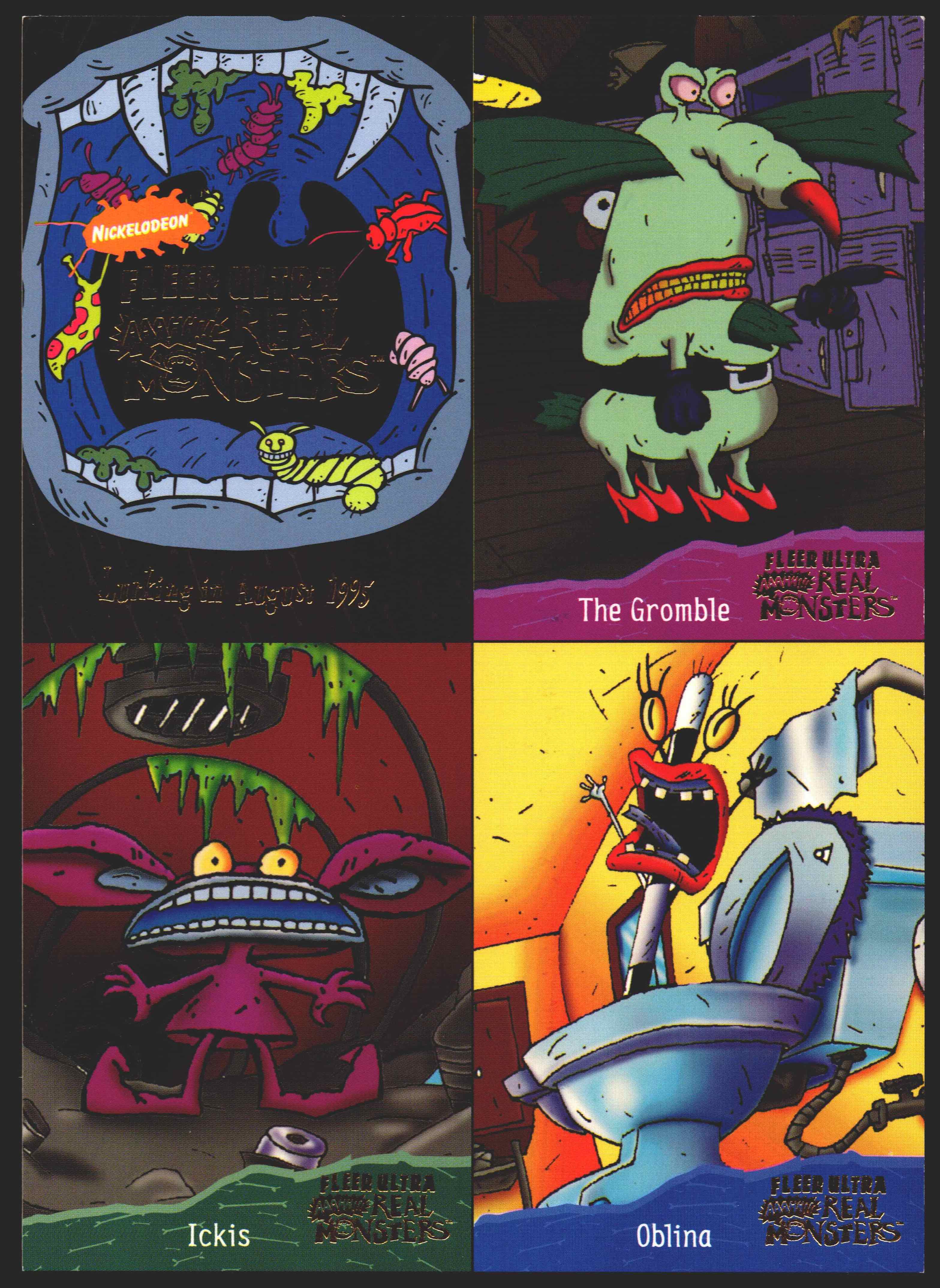 1995 AAAHH!! Real Monsters 4-Card Panel Promo Trading Card Fleer