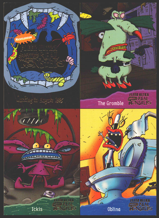 1995 AAAHH!! Real Monsters 4-Card Panel Promo Trading Card Fleer Ultra   - TvMovieCards.com