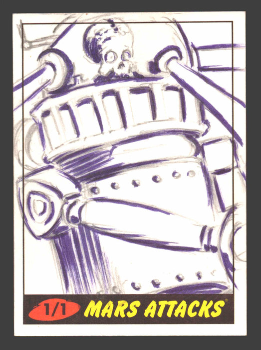 2012 Mars Attacks Heritage Artist Autograph Sketch Trading Card 1/1 Michael Zapata