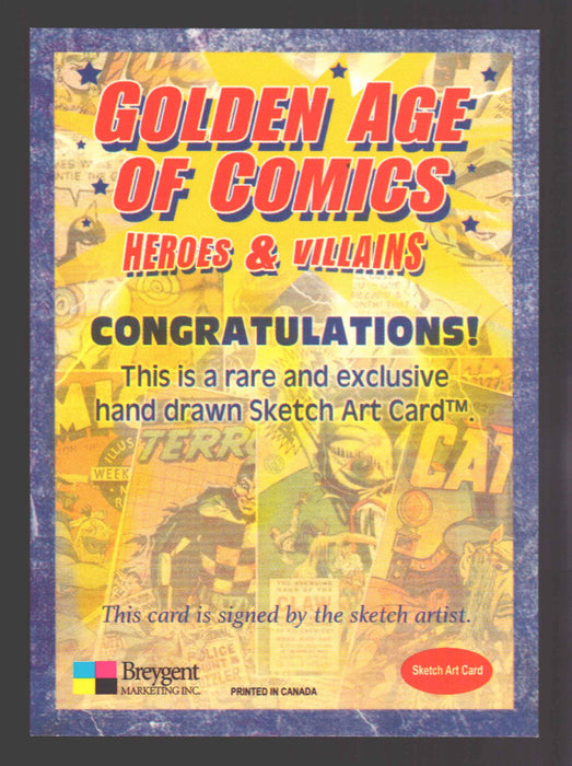Golden Age of Comics Heroes & Villains Artist Sketch Card Breygent Tim Levandosk - TvMovieCards.com