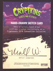 2018 Crypt kins Sketch Trading Card by Niall Westerfield Convention Exclusive - TvMovieCards.com