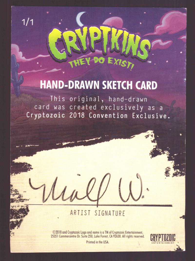 2018 Crypt kins Sketch Trading Card by Niall Westerfield Convention Exclusive - TvMovieCards.com