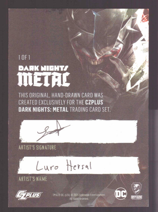 2024 CZX Dark Nights Metal Artist Sketch Trading Card by Luro Hersal