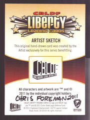 2011 Cryptozoic CBLDF Liberty Artist Sketch Trading Card by Chris Foreman - TvMovieCards.com