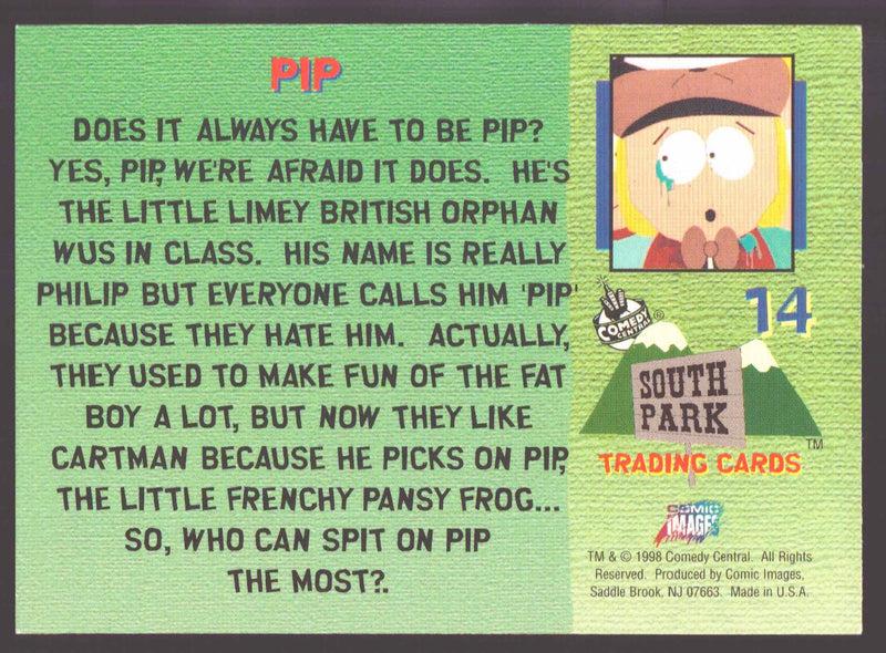 1998 Comic Images South Park Pip #14 Card