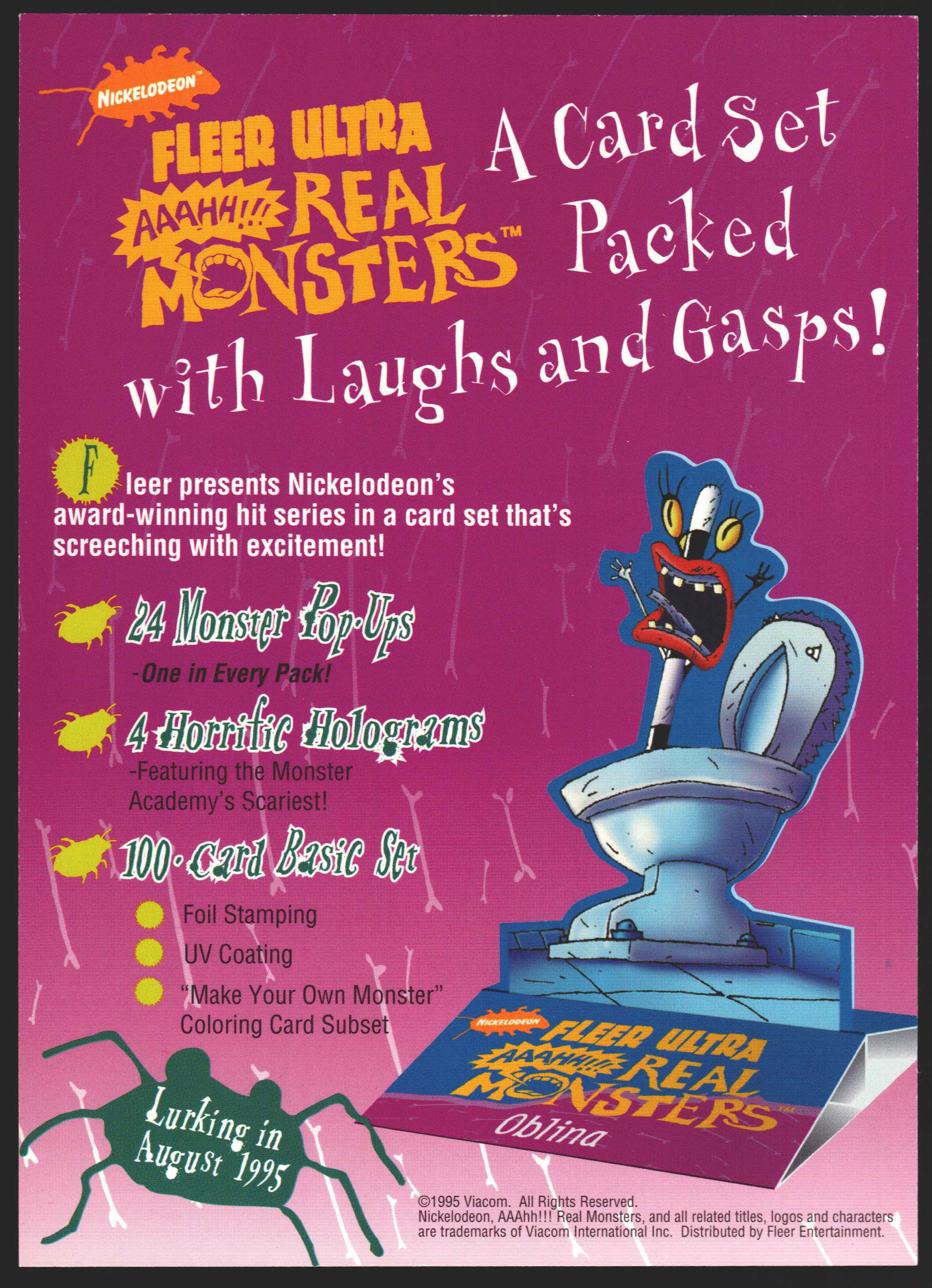 1995 AAAHH!! Real Monsters 4-Card Panel Promo Trading Card Fleer