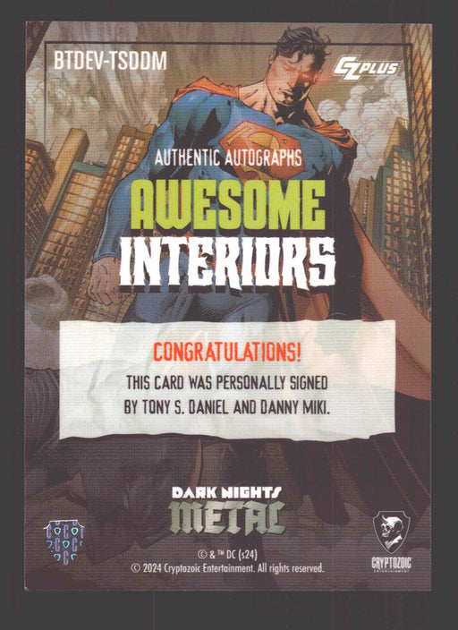 2024 CZX Dark Nights Metal Dual Autograph Card Tony S Daniel / Danny Miki - TvMovieCards.com