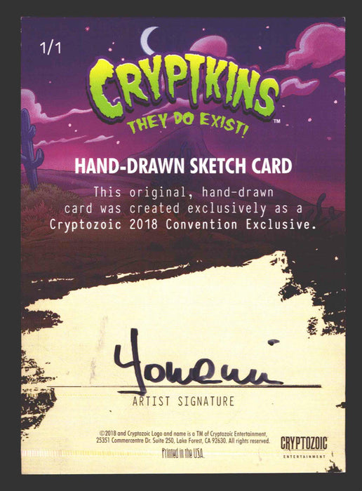 2018 Cryptkins Sketch Trading Card by Yonami Convention Exclusive Cryptozoic - TvMovieCards.com