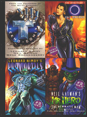 1995 Tekno Comics 4 card Promo Card Panel Mr. Hero Lost Universe Primortals   - TvMovieCards.com