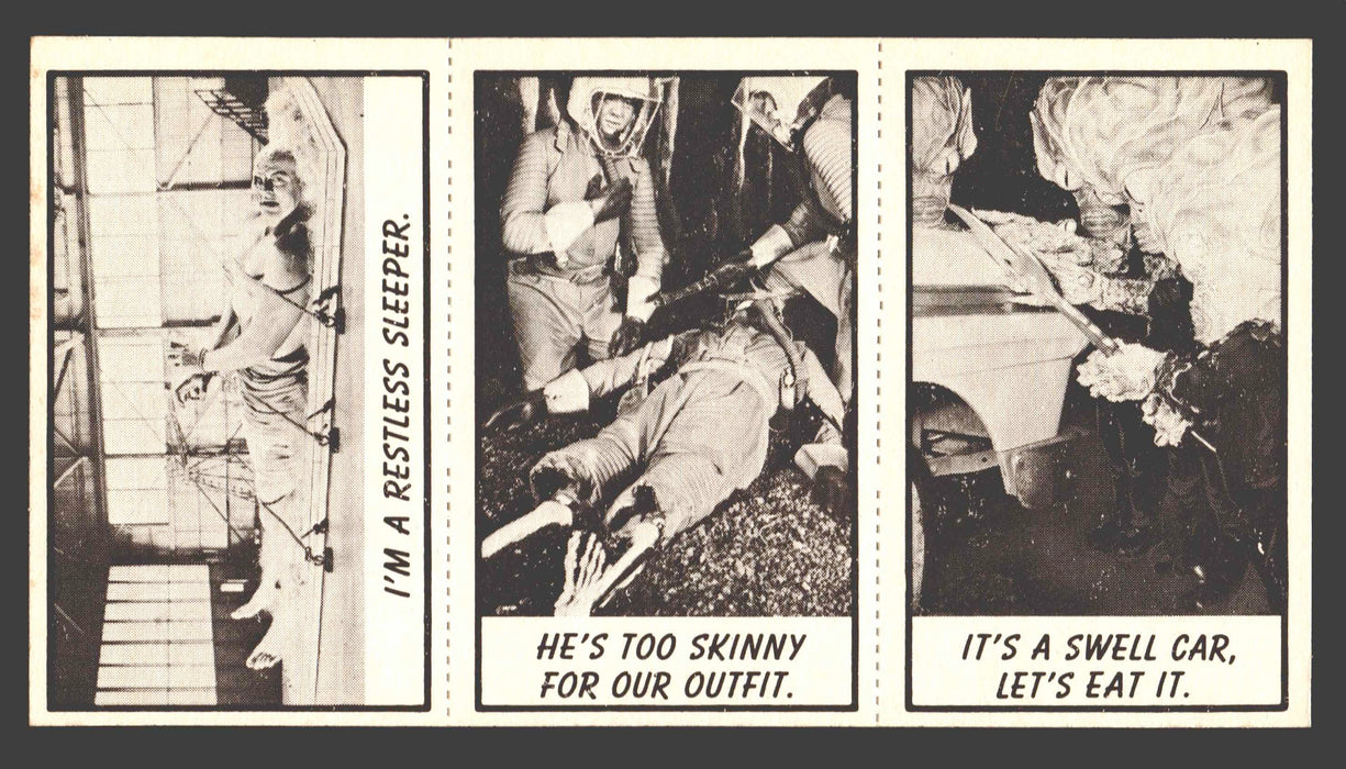 1963 Monster Laffs Midgees Trading Card Panel of 3 Cards #105 #67 #39 - TvMovieCards.com