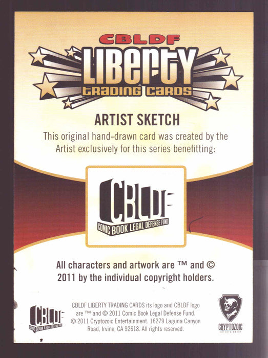 2011 CBLDF Comic Book Legal Defense Fund Liberty Artist Sketch Trading Card - TvMovieCards.com