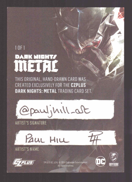 2024 CZX Dark Nights Metal Artist Sketch Trading Card by Paul Hill - TvMovieCards.com