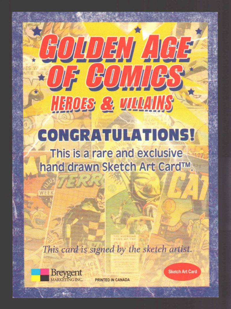 Golden Age of Comics Heroes & Villains Artist Sketch Card Breygent Esteban Manri - TvMovieCards.com