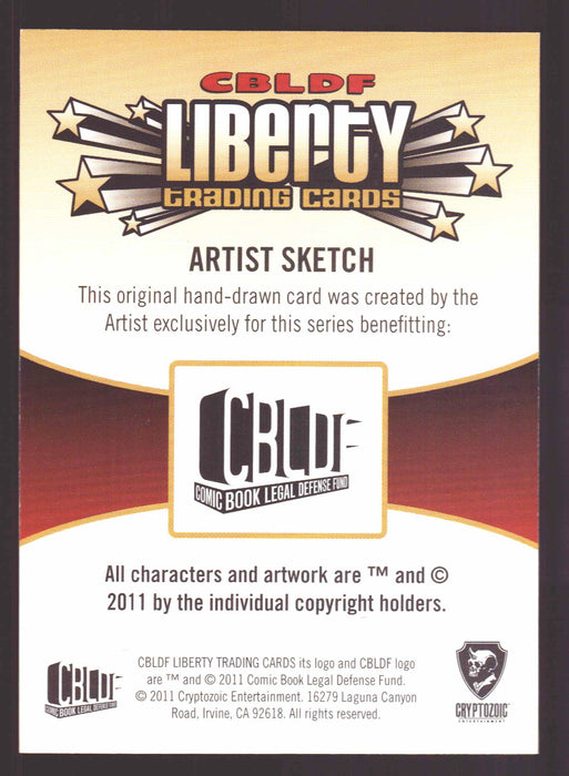 2011 Cryptozoic CBLDF Liberty Artist Sketch Card by Erik Larson   - TvMovieCards.com