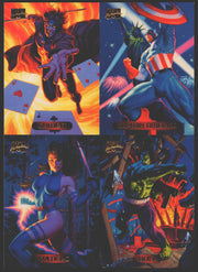 1994 Marvel Masterpieces Uncut 4 Card Promo Sheet Fleer Trading Cards - Rare   - TvMovieCards.com