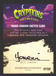 2018 Crypt kins Sketch Trading Card by Yonami Convention Exclusive Cryptozoic - TvMovieCards.com