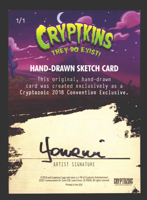 2018 Cryptkins Sketch Trading Card by Yonami Convention Exclusive Cryptozoic - TvMovieCards.com