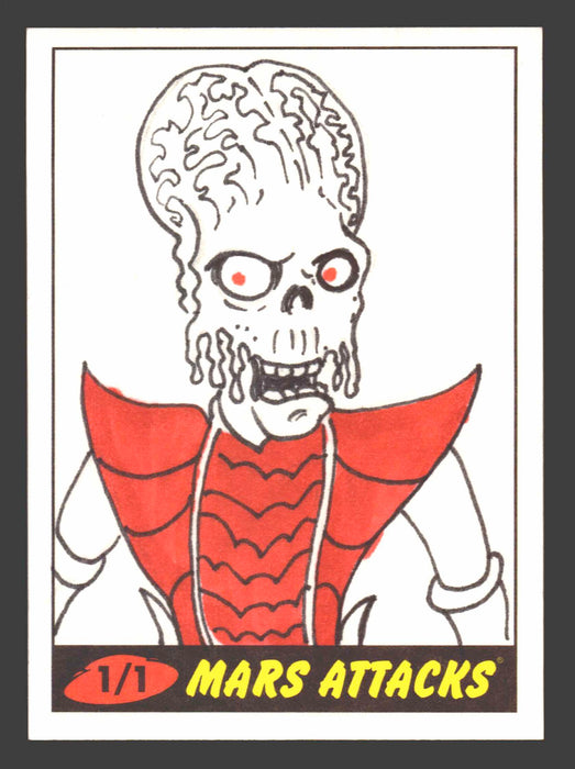 2012 Mars Attacks Heritage Artist Autograph Sketch Trading Card 1/1 Wilson Ramos Jr.