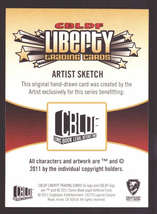 2011 Cryptozoic CBLDF Liberty Artist Sketch Card by Austin Janowsky   - TvMovieCards.com