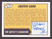 2012 Mars Attacks Heritage Artist Autograph Sketch Trading Card 1/1 Wilson Ramos - TvMovieCards.com