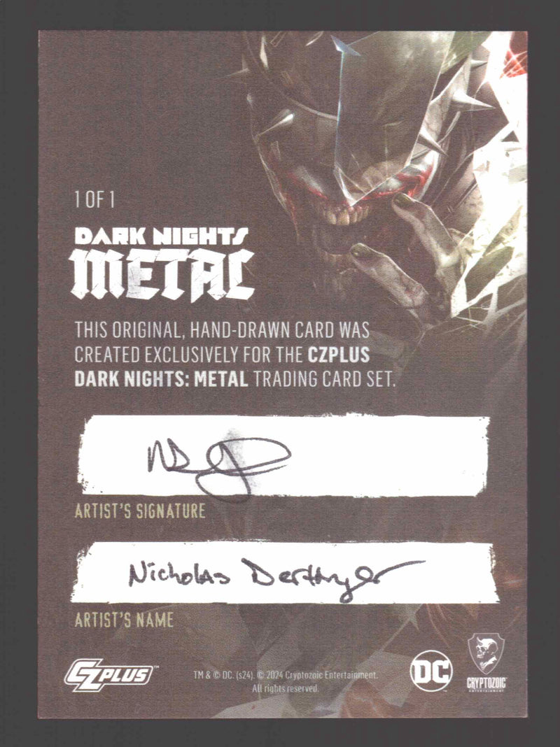 2024 CZX Dark Nights Metal Artist Sketch Trading Card by Nicholas Dertinger