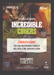 2024 CZX Dark Nights Metal Dual Autograph Card Greg Capullo / Jonathan Glapion - TvMovieCards.com