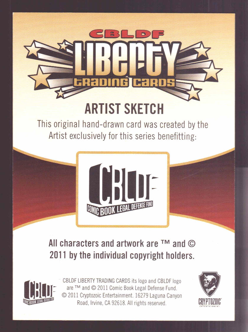 2011 Cryptozoic CBLDF Liberty Artist Sketch Card by Peter Kuper - TvMovieCards.com