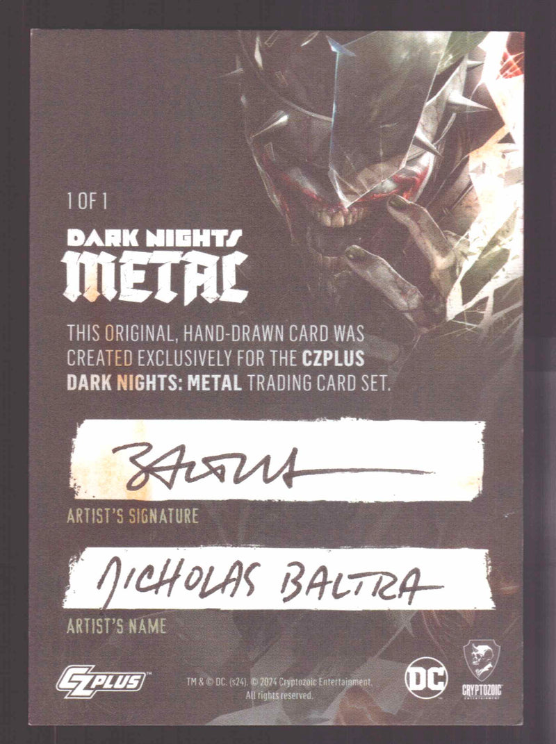 2024 CZX Dark Nights Metal Artist Sketch Trading Card by Nicholas Baltra - TvMovieCards.com