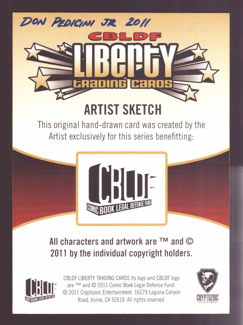 2011 Cryptozoic CBLDF Liberty Artist Sketch Card by Don Pedicini Jr - TvMovieCards.com