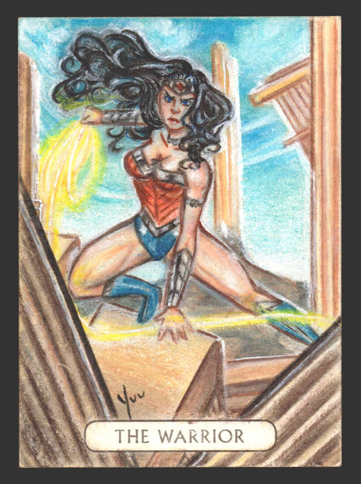 2016 DC Comics Justice League Artist Tarot Sketch Card Wonder Woman Yukari - TvMovieCards.com