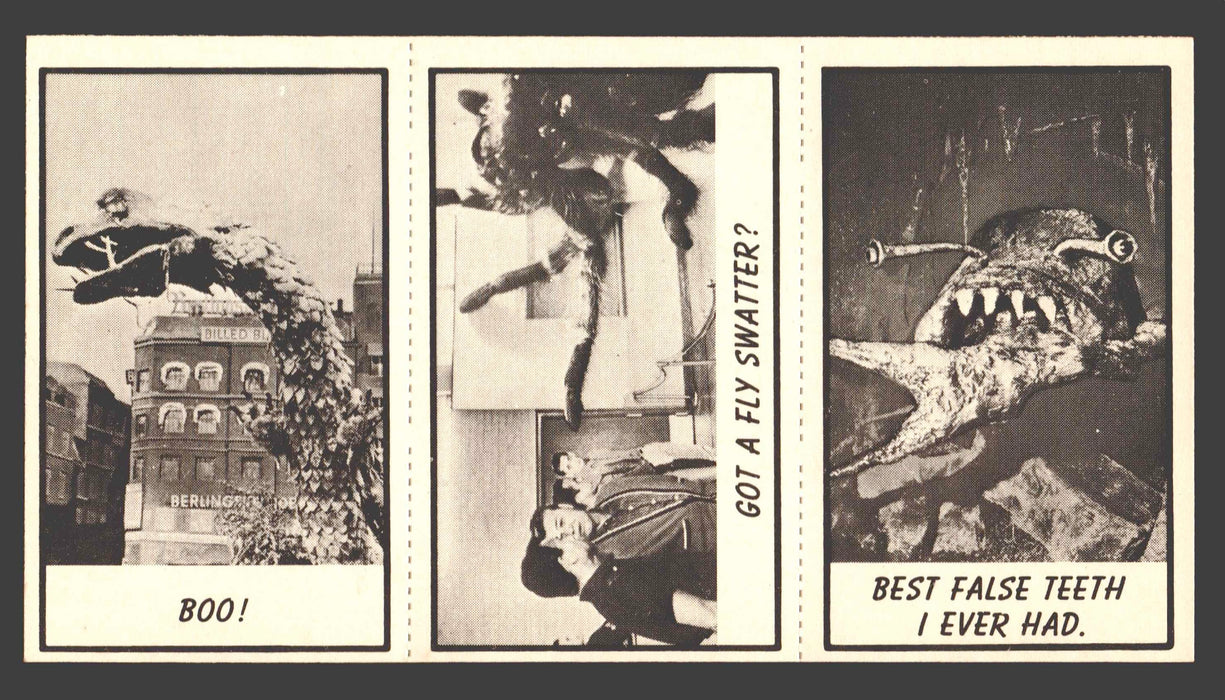 1963 Monster Laffs Midgees Trading Card Panel of 3 Cards #15 #45 #86 - TvMovieCards.com