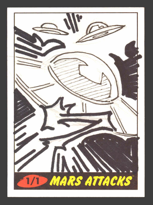 2012 Mars Attacks Heritage Artist Autograph Sketch Trading Card 1/1 Dave "Pops" Tata