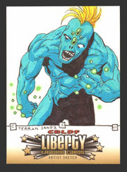 2011 Cryptozoic CBLDF Liberty Artist Sketch Card TERRAN SANDZ by Chip Skelton   - TvMovieCards.com