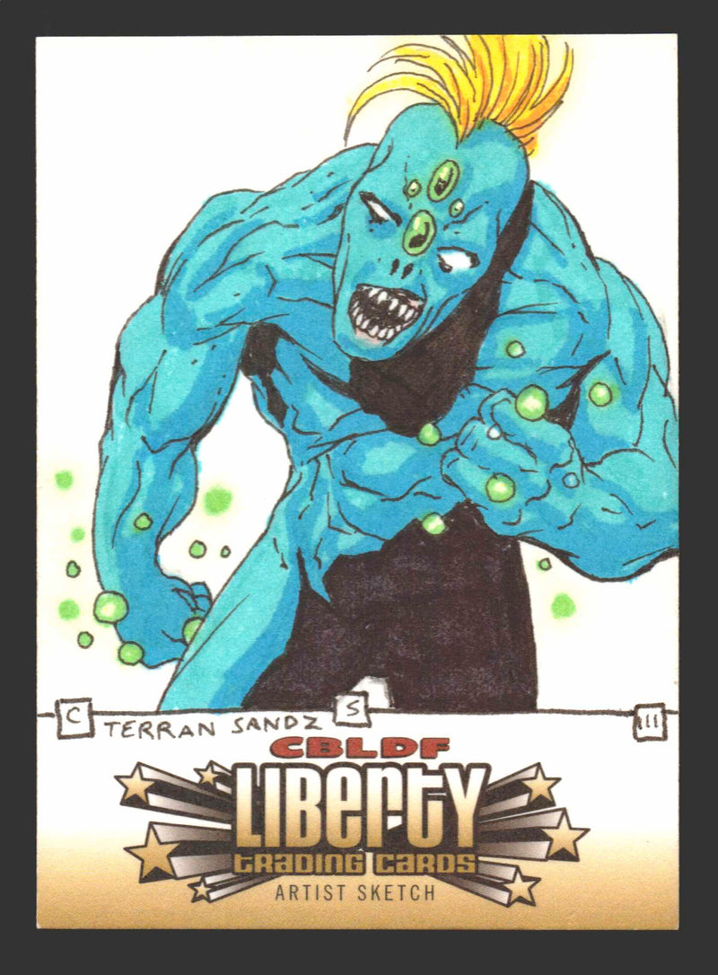 2011 Cryptozoic CBLDF Liberty Artist Sketch Card TERRAN SANDZ by Chip Skelton   - TvMovieCards.com