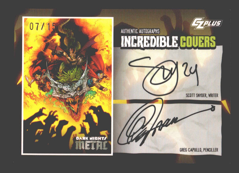 2024 CZX Dark Nights Metal Dual Autograph Card Scott Snyder / Greg Capullo - TvMovieCards.com