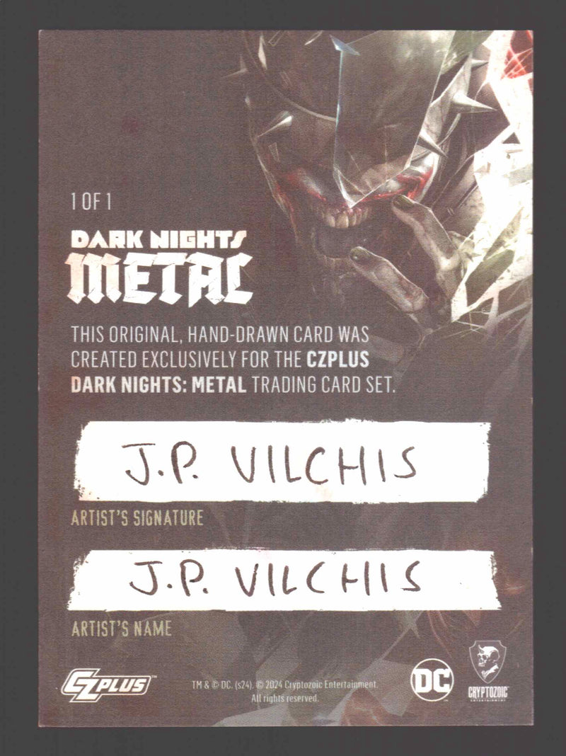 2024 CZX Dark Nights Metal Artist Sketch Trading Card by J.P. Vilchis Superman