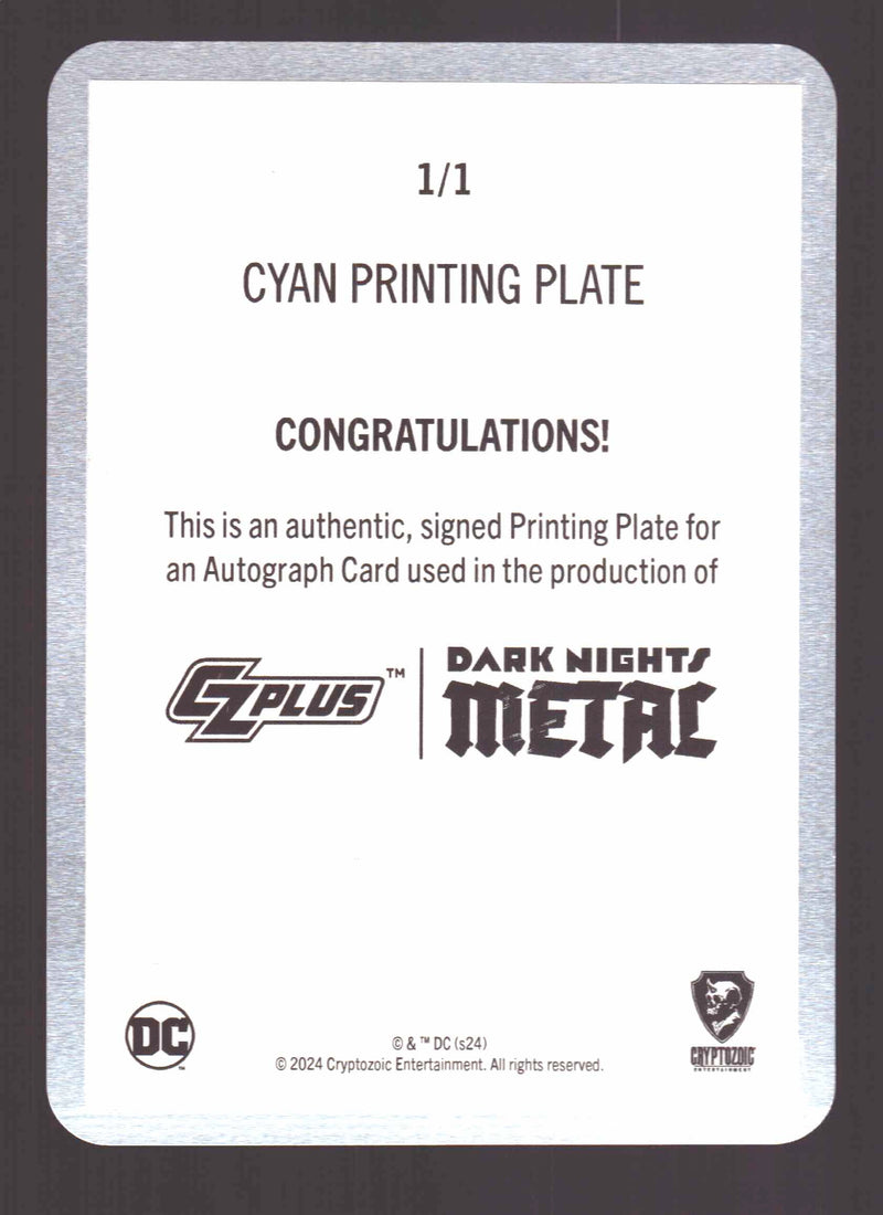 2024 CZX Dark Nights Metal Printing Plate Autograph Card Scott Williams TF-SS - TvMovieCards.com